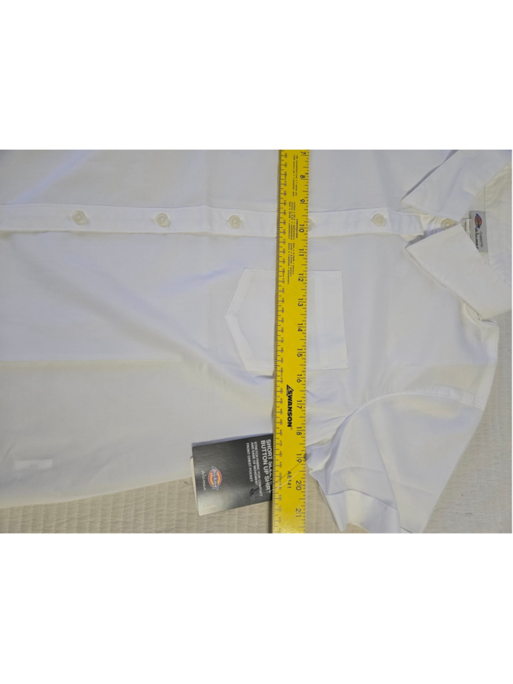 Women's Dickies White Short Sleeve Cotton Poplin Button Down Shirt Size S - Picture 3 of 8